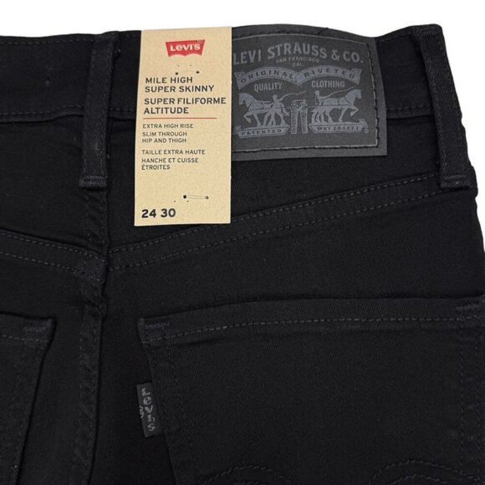 NWT LEVI'S Mile High Super Skinny Jean Size 24 Black - Picture 8 of 8